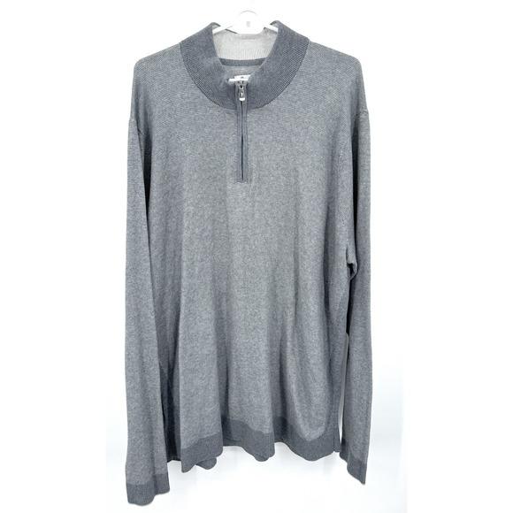 Tommy Bahama Other - Tommy Bahama XXLT Gray Islandzone Cotton Blend 1/4 Zip Long Sleeve Shirt